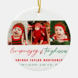 Adorno De Cristal Ama la paz, alegría y pequeños besos, primeros Nav