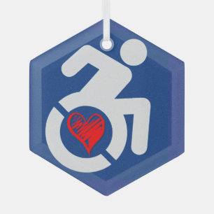 Adorno De Cristal Amar a los discapacitados