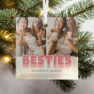 Adorno De Cristal Amigas Lindas Mejores Amigas Foto Navidad