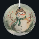 Adorno De Cristal ¡Amo La Nieve!<br><div class="desc">Esta es una impresión de un muñeco de nieve pintado a mano hecho en acrílico en madera.</div>
