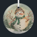 Adorno De Cristal ¡Amo La Nieve!<br><div class="desc">Esta es una impresión de un muñeco de nieve pintado a mano hecho en acrílico en madera.</div>
