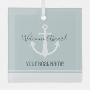 Adorno De Cristal Anclaje de nombre de barco Nautical