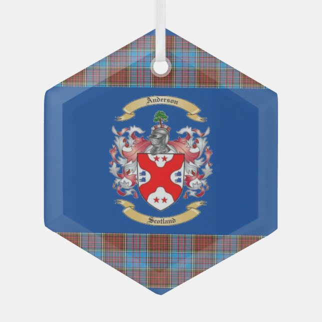 Adorno De Cristal Anderson Escudo con Anderson Tartan. (Anverso)