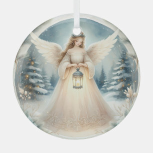 Adorno De Cristal Ángel Celestial de Invierno Farol de Esperanza