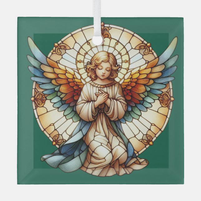 Adorno De Cristal Angelic Stained Glass Reversible (Anverso)