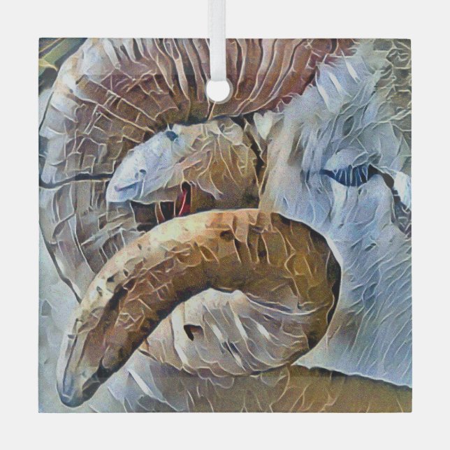ADORNO DE CRISTAL ANIMAL GRANJA DE OVEJAS RAM (Anverso)