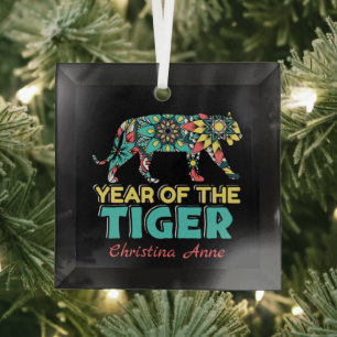 Adorno De Cristal Año chino del tigre - Mandala
