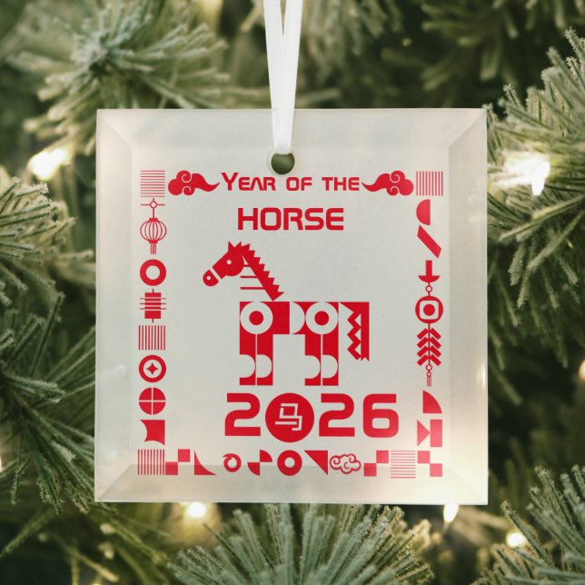 Adorno De Cristal Año del caballo 2026 (in situ)
