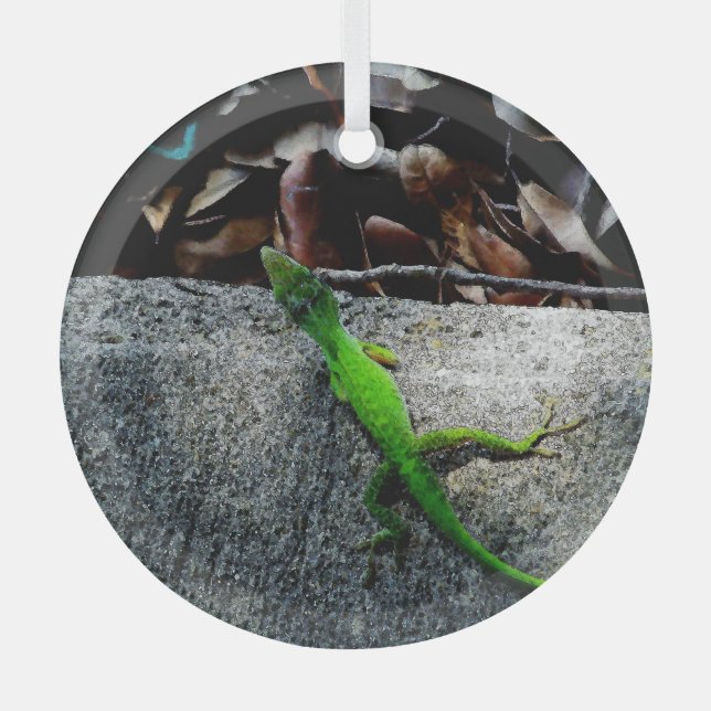 Adorno De Cristal Anole Lizard 6704 (Anverso)