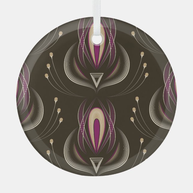 Adorno De Cristal Antecedentes de estilo de la ola floral (Anverso)