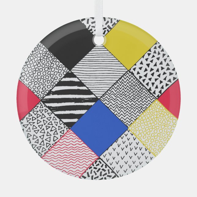 Adorno De Cristal Antecedentes: pájaros, puntos de polka. (Anverso)