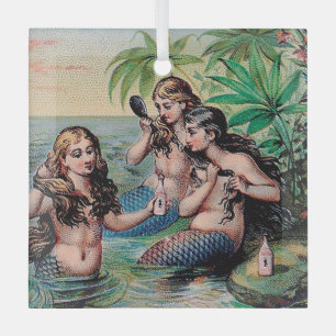 Adorno De Cristal Antiguo barco del tesoro de sirenas victorianas vi