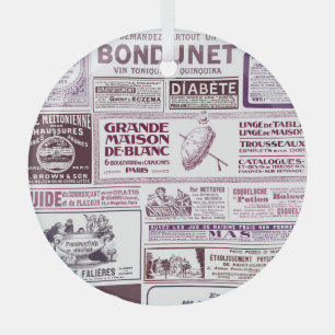 Adorno De Cristal Anuncios de periódicos franceses de época de 1910