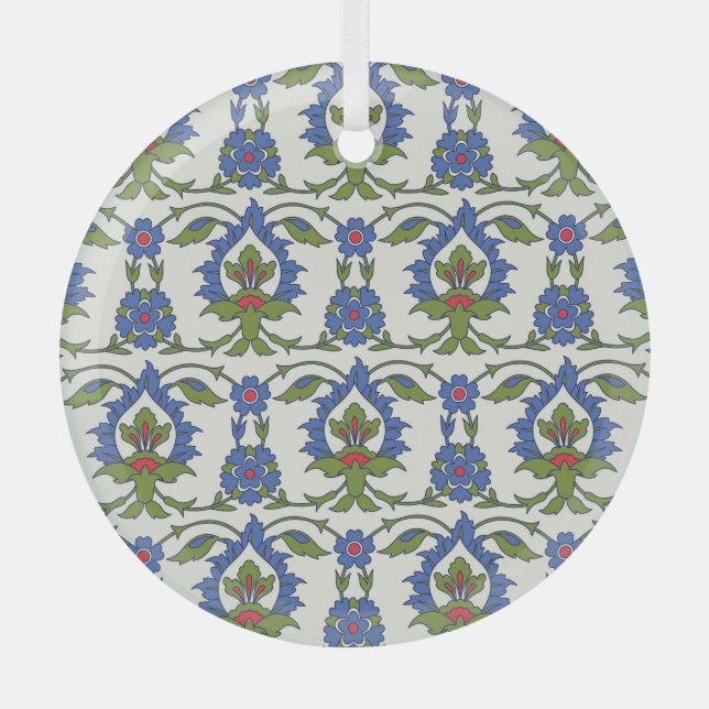 Adorno De Cristal Árabe Tradicional: Iznik Tile Seamless. (Anverso)