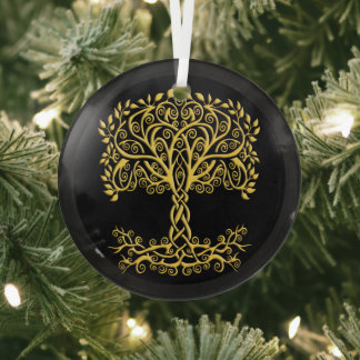 Adorno De Cristal Árbol Celta Amarillo De La Vida