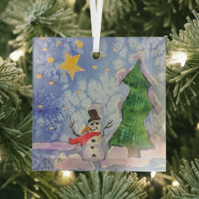 Adorno De Cristal Árbol De Feliz Navidad Y Cuaderno De Snowman Escar