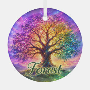 Adorno De Cristal Árbol de la Vida del Bosque