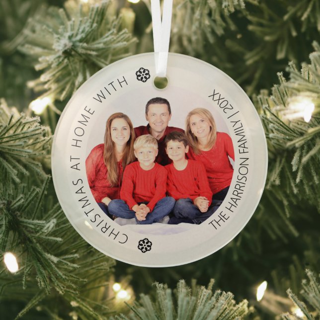 Adorno De Cristal Árbol de Navidad de fotografía familiar moderna (in situ)