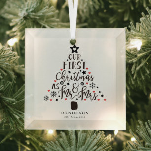 Adorno De Cristal Árbol de Navidad de recién casados