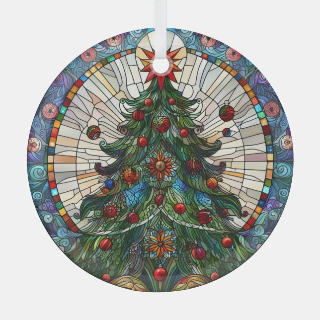 Adorno De Cristal Árbol de Navidad de vidrio templado (Anverso)
