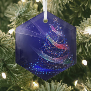 Adorno De Cristal árbol de Navidad SlipperyJoe digital rojo translúc