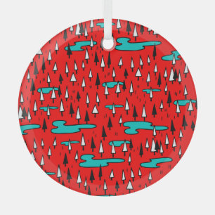 Adorno De Cristal Árboles de mano libre: patrón de Navidades escandi