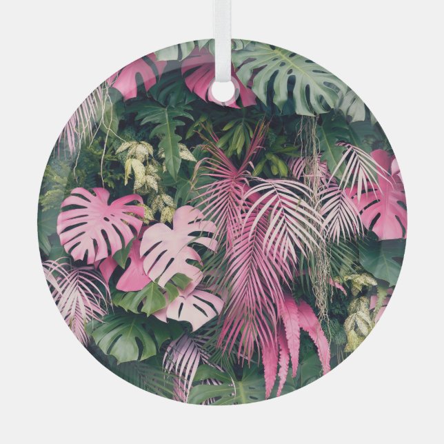 Adorno De Cristal Árboles tropicales de fondo (Anverso)