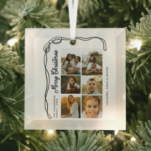 Adorno De Cristal Arco Feliz Navidad Familia 6 Fotos