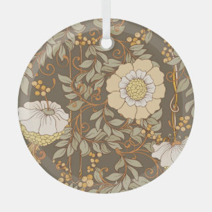 Adorno De Cristal Art Nouveau: Vintage floral decorativo.