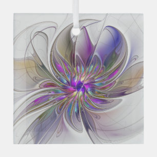 Adorno De Cristal Arte abstracto fractal de flores enérgico y colori