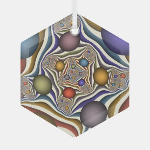 Adorno De Cristal Arte abstracto fractal moderno colorido volando