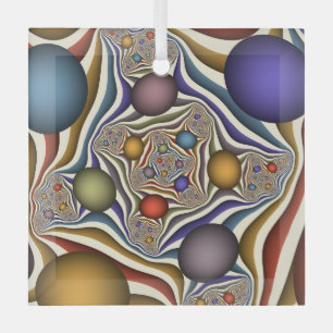 Adorno De Cristal Arte abstracto fractal moderno colorido volando