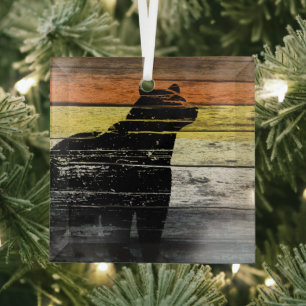 Adorno De Cristal Arte de Madera Orgullo de Oso