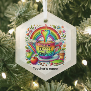 Adorno De Cristal Arte de palabras de café de profesora linda amabil