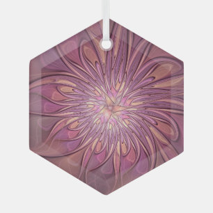 Adorno De Cristal Arte floral fractal moderno abstracto colores de b