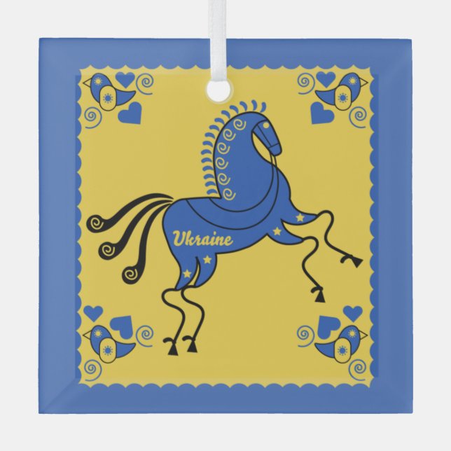 Adorno De Cristal Arte folclórico de Ucrania (Anverso)