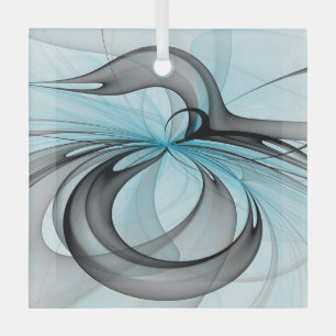Adorno De Cristal Arte fractal moderno gris antracita abstracto
