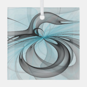 Adorno De Cristal Arte fractal moderno gris antracita abstracto