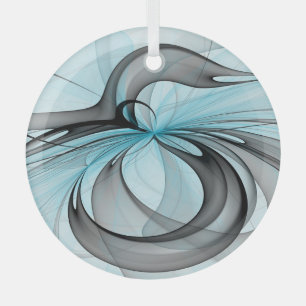 Adorno De Cristal Arte fractal moderno gris antracita abstracto