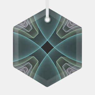 Adorno De Cristal Arte gráfico geométrico fractal teal moderno