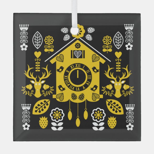 Adorno De Cristal Arte popular alemán Bauernmalerei (Anverso)