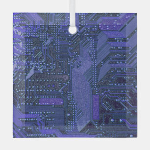 Adorno De Cristal Arte tecnológico de placa de circuito cibernético 