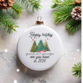 Adorno De Cristal Ascendido a árbol de Navidad de los abuelos