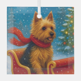 Adorno De Cristal Australian Terrier Holiday 