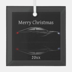 Adorno De Cristal Automóvil deportivo de los Navidades con fecha per