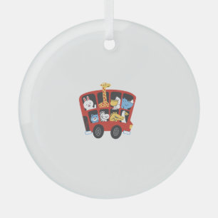 Adorno De Cristal Aventura de autobús animal para niños