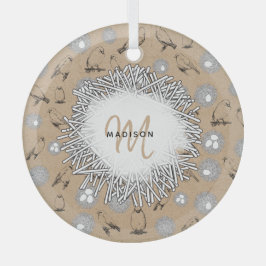 Adorno De Cristal Aves de época y Nest Rustic Kraft Brown