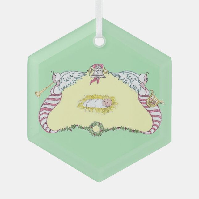 Adorno De Cristal Baby Jesus Cartouche (Anverso)