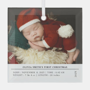 Adorno De Cristal Babys First Christmas Nats Stats Invitación