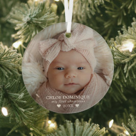 Adorno De Cristal Baby's First Christmas Photo